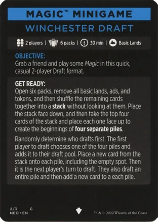 Winchester Draft (Magic Minigame) [Kamigawa: Neon Dynasty Minigame] | Gamer Loot