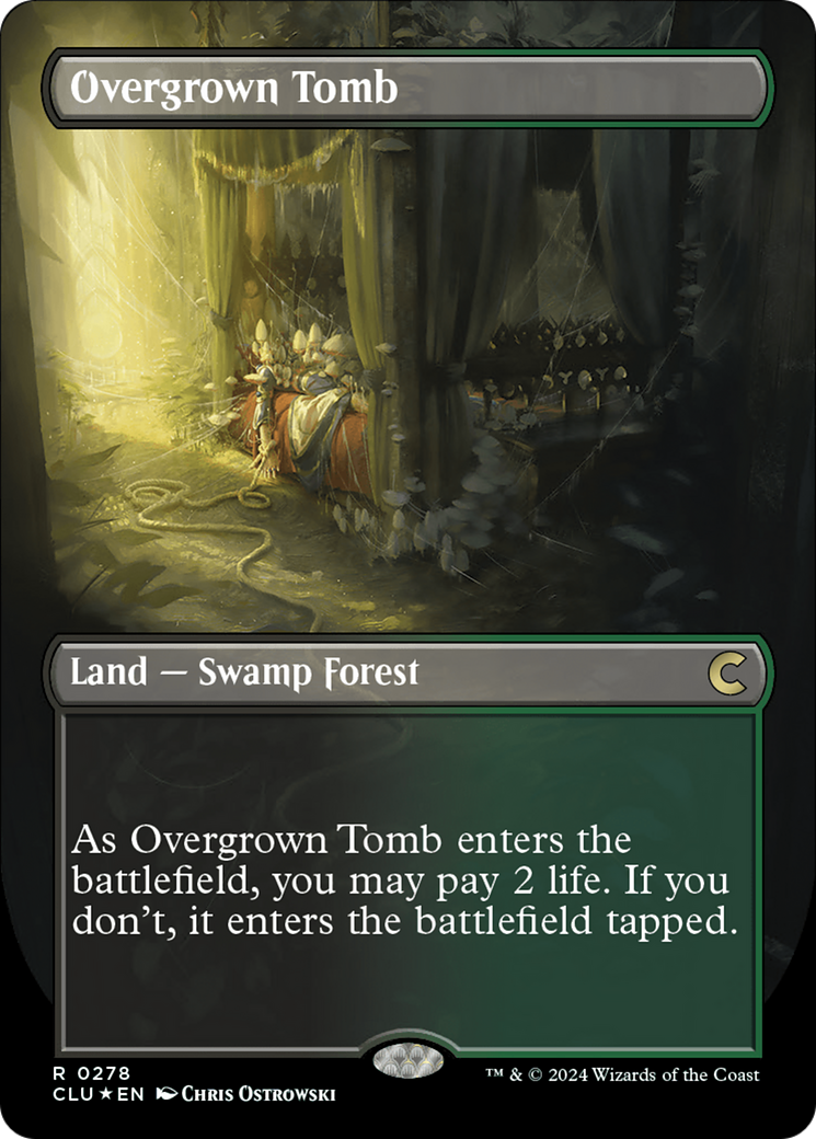 Overgrown Tomb (Borderless) [Ravnica: Clue Edition] | Gamer Loot