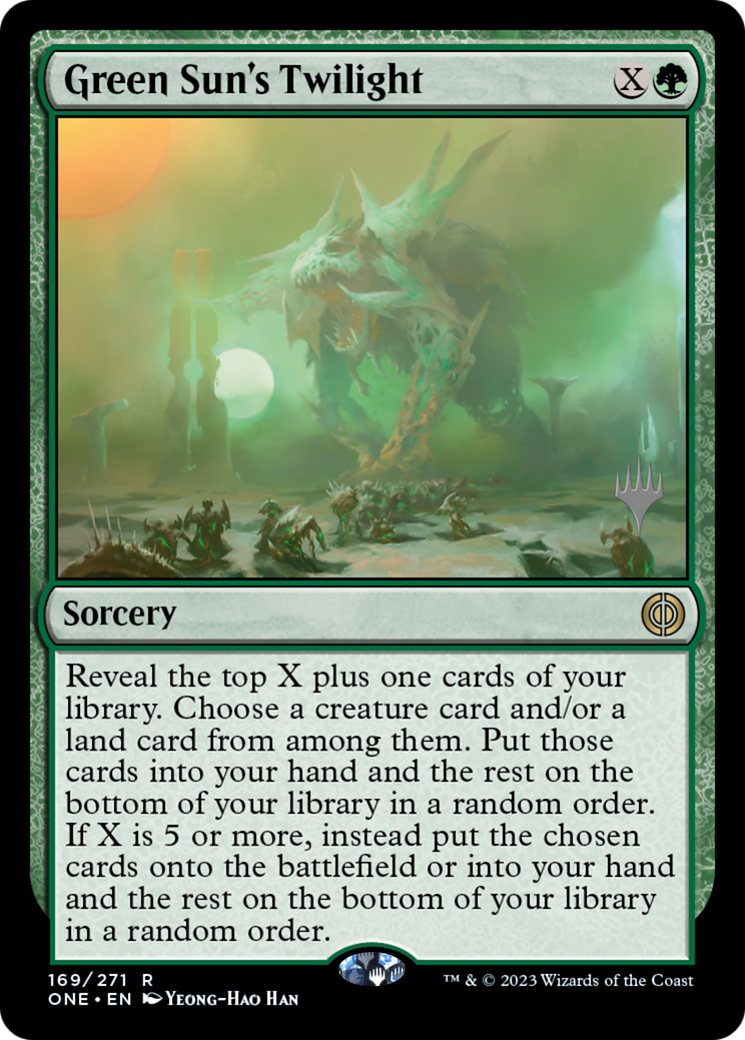 Green Sun's Twilight (Promo Pack) [Phyrexia: All Will Be One Promos] | Gamer Loot