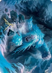 Icehide Troll Art Card (Gold-Stamped Signature) [Kaldheim: Art Series] | Gamer Loot