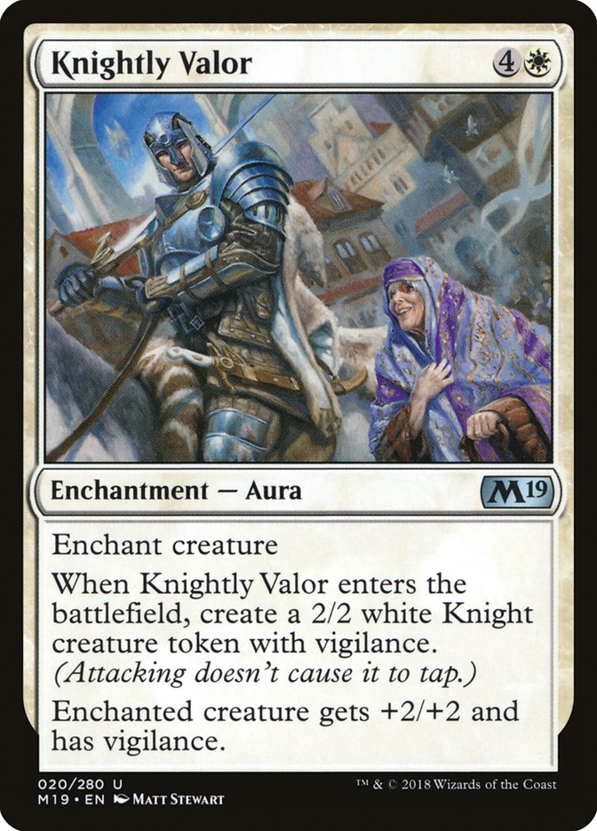 Knightly Valor [Core Set 2019] | Gamer Loot