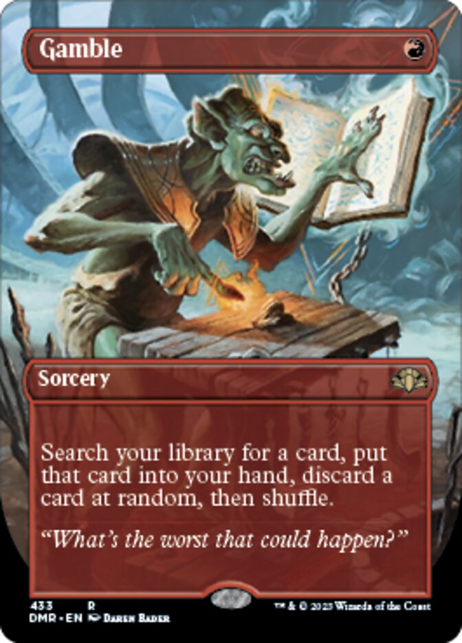 Gamble (Borderless Alternate Art) [Dominaria Remastered] | Gamer Loot