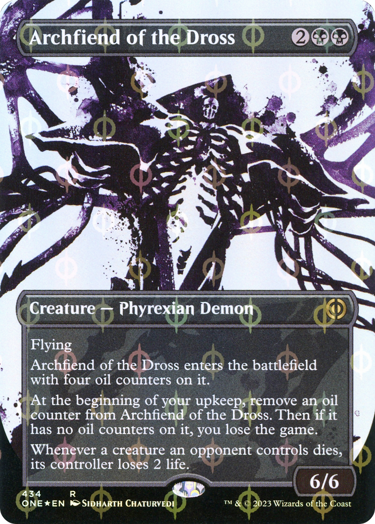 Archfiend of the Dross (Borderless Ichor Step-and-Compleat Foil) [Phyrexia: All Will Be One] | Gamer Loot