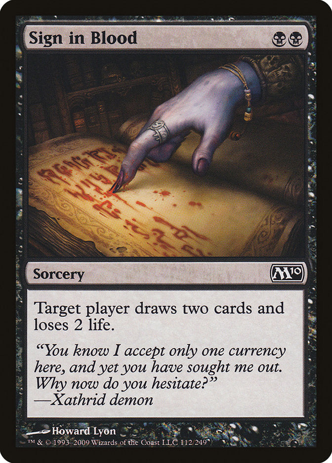 Sign in Blood [Magic 2010] | Gamer Loot