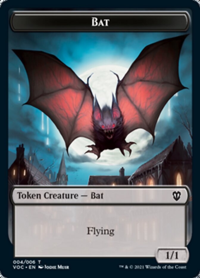 Blood // Bat Double-sided Token [Innistrad: Crimson Vow Commander Tokens] | Gamer Loot