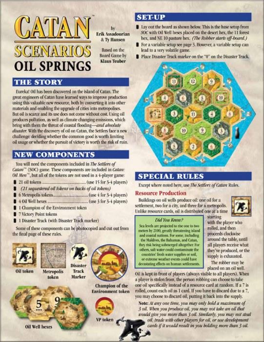 CATAN Scenarios – Oil Springs | Gamer Loot