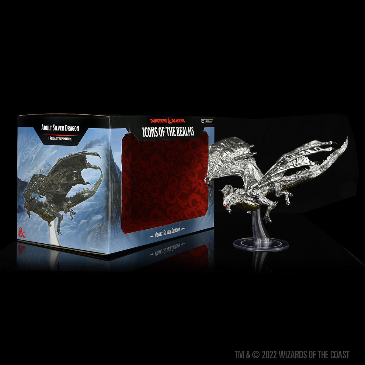 Icons of the Realms:  Adult Silver Dragon | Gamer Loot